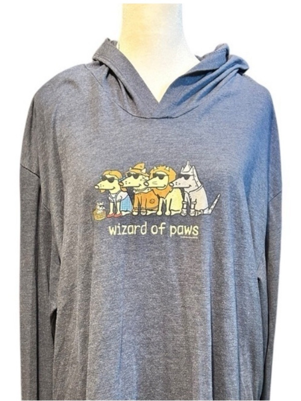 Wizard of Paws Teddy the Dog Long Sleeve Hooded Tee Shirt Women’s Size XXL VGC